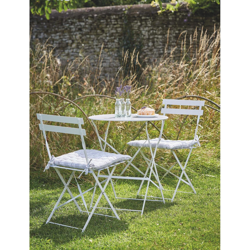 Rive Droite Bistro Set, Small in Chalk - Steel-Bistro Furniture & Sets-Yester Home