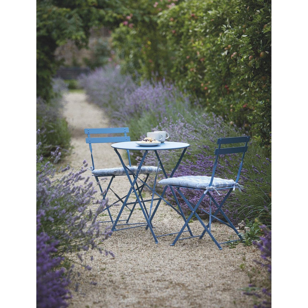 Rive Droite Bistro Set, Small in Cove Blue - Steel-Bistro Furniture & Sets-Yester Home