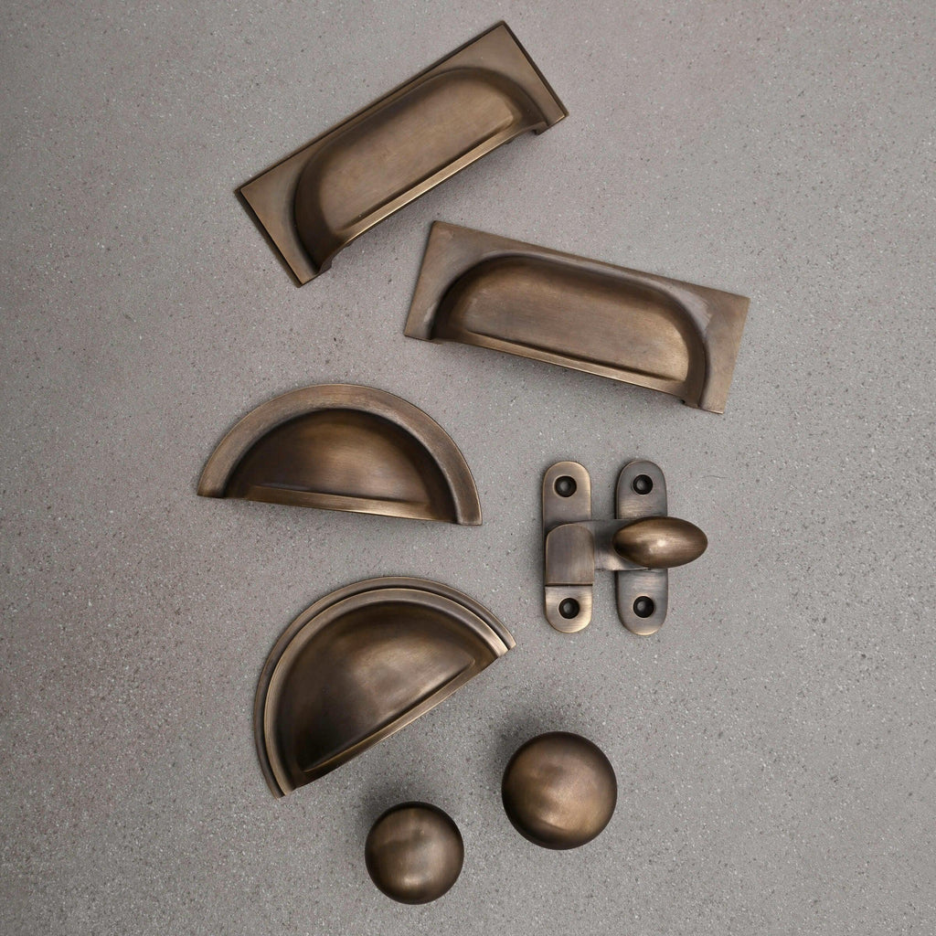 Shropshire Aged Brass Cupboard Handles-Cabinet Handles-Yester Home