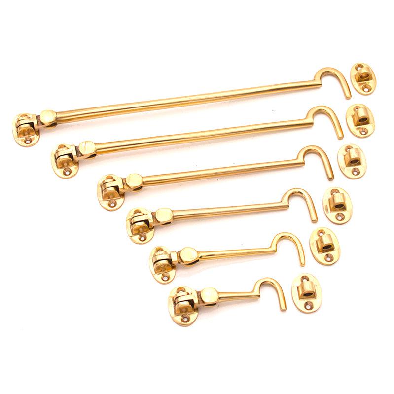 Silent Cabin Hook 4" - 100mm Polished Brass-Cabin Hooks-Yester Home