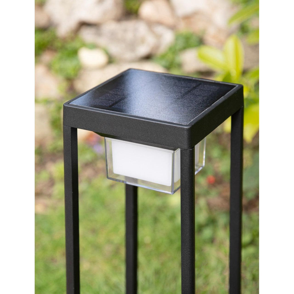 Skye Solar Floor Lantern in Black-Path Lights-Yester Home