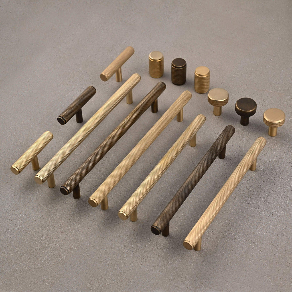 Solid Brass Knurled Cabinet Handles-Cabinet Handles-Yester Home