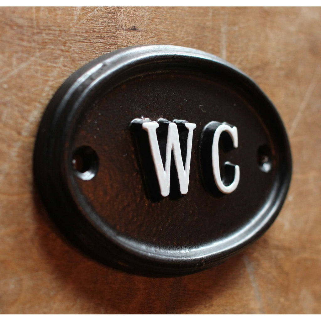 WC Toilet Door Sign · Black ·-Toilet Sign-Yester Home