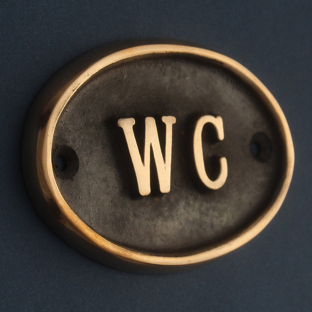 WC Toilet Door Sign · Bronze ·-Toilet Sign-Yester Home