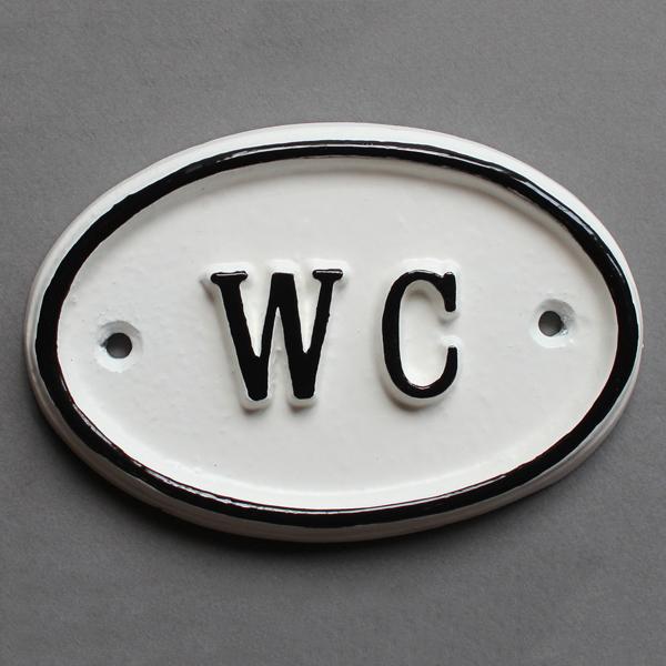 WC Toilet Sign · White ·-Toilet Sign-Yester Home