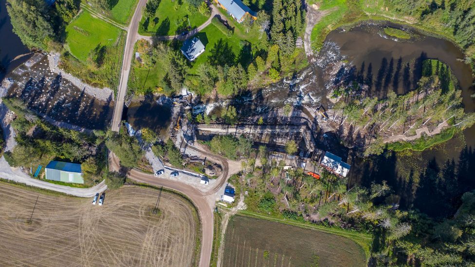 aerial view dismantling dam finland (Credit: Mikko Nikkinen / Storymakers 2021)